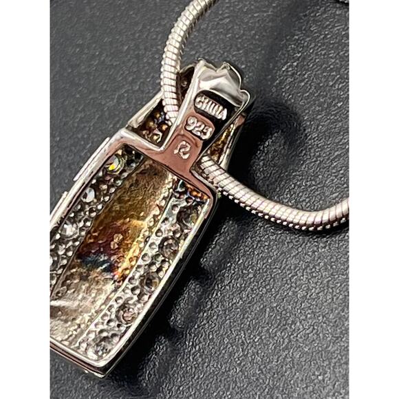 Ross Simon’s Sterling Silver Mother of Pearl Bar Pendant Necklace Earring Set - Picture 5 of 15